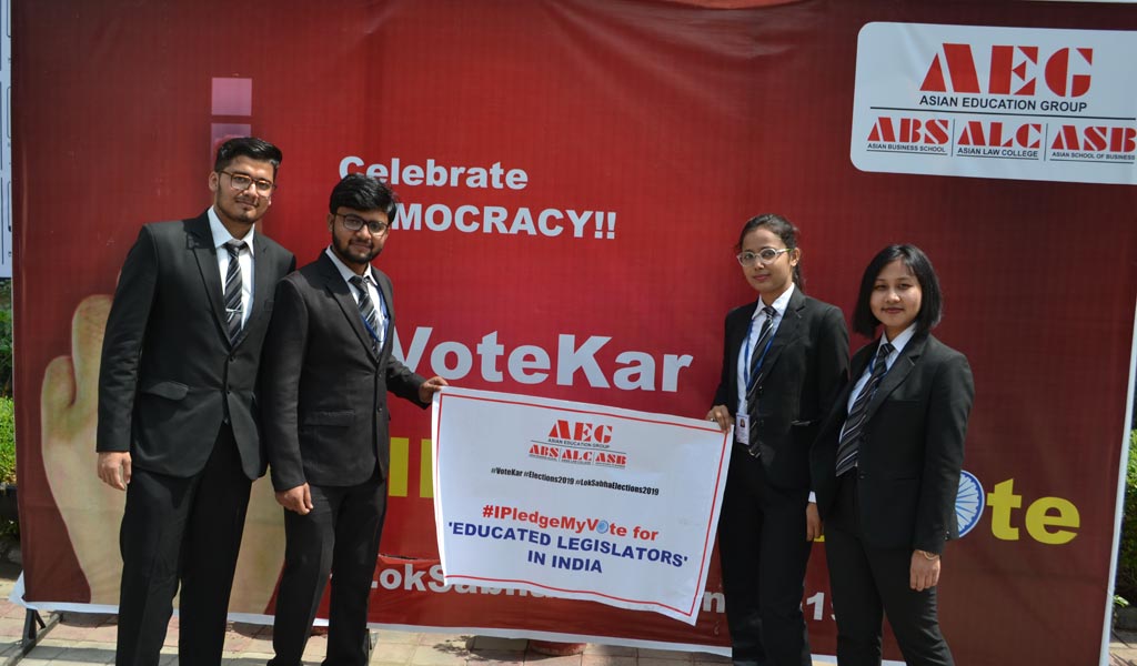Asian Law College students pitch-in their strong support for AEG’s #IPledgeMyVote for a better India campaign!