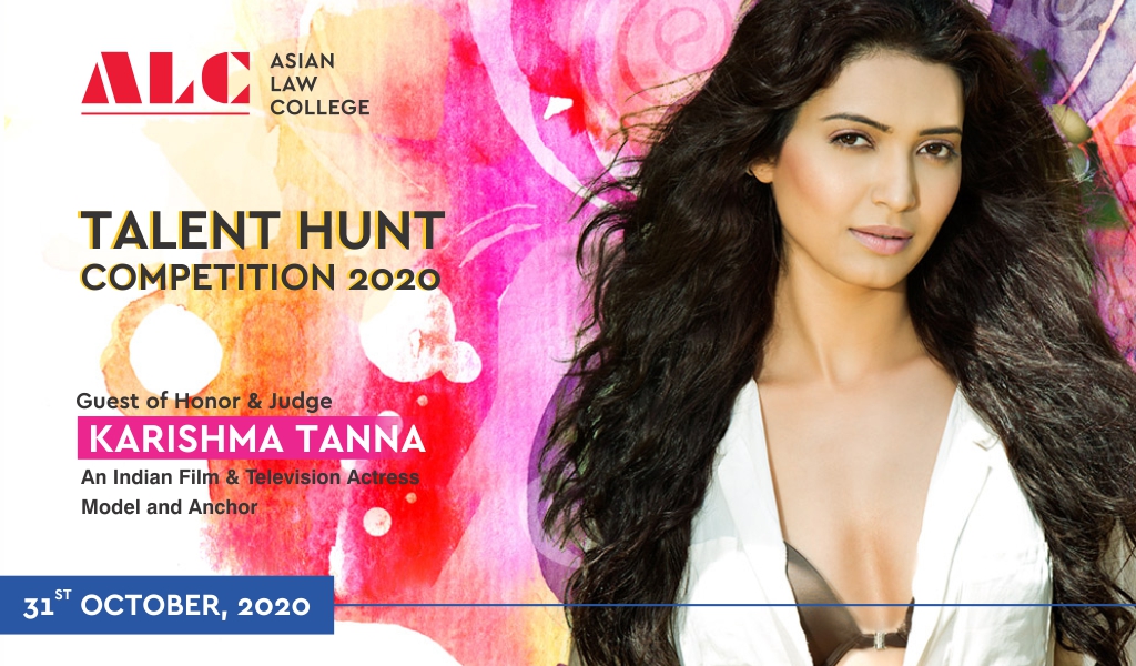 Bollywood film & television actress, model & anchor – Ms. KARISHMA TANNA – declares the winner of “TALENT HUNT COMPETITION 2020” at the ALC Orientation Programme 2020!