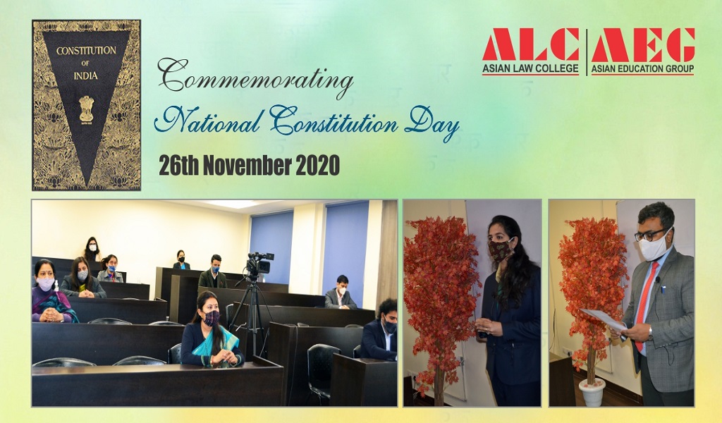 Asian Law College commemorates “National Constitution Day” on 26th November 2020 with due solemnity