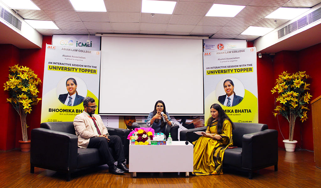 AN INTERACTIVE ALUMNI SESSION WITH CCS UNIVERSITY TOPPER BHOOMIKA BHATIA