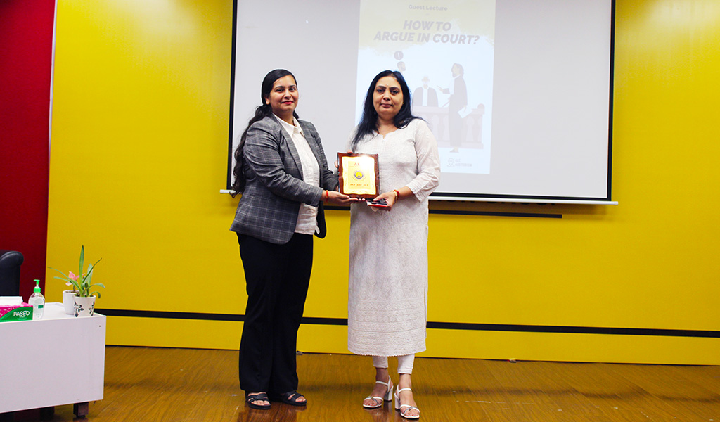 GUEST LECTURE : HOW TO ARGUE IN COURT BY MS. NISHA DHAKA